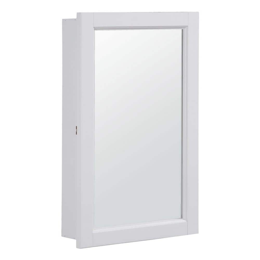 Design House Concord 5 in. x 16 in. x 26 in. Single Door Surface Mount Medicine Cabinet with Mirror in White Gloss