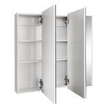 Design House Cyprus 30.4 in. W x 30.1 in. H Assembled Frameless Tri-View Recessed/Surface Mount Medicine Cabinet with Mirrors