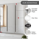 Design House Cyprus 30.4 in. W x 30.1 in. H Assembled Frameless Tri-View Recessed/Surface Mount Medicine Cabinet with Mirrors