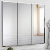 Design House Cyprus 36.3 in. x 30.1 in. Assembled Frameless Tri-View Recessed/Surface Mount Bathroom Medicine Cabinet with Mirrors