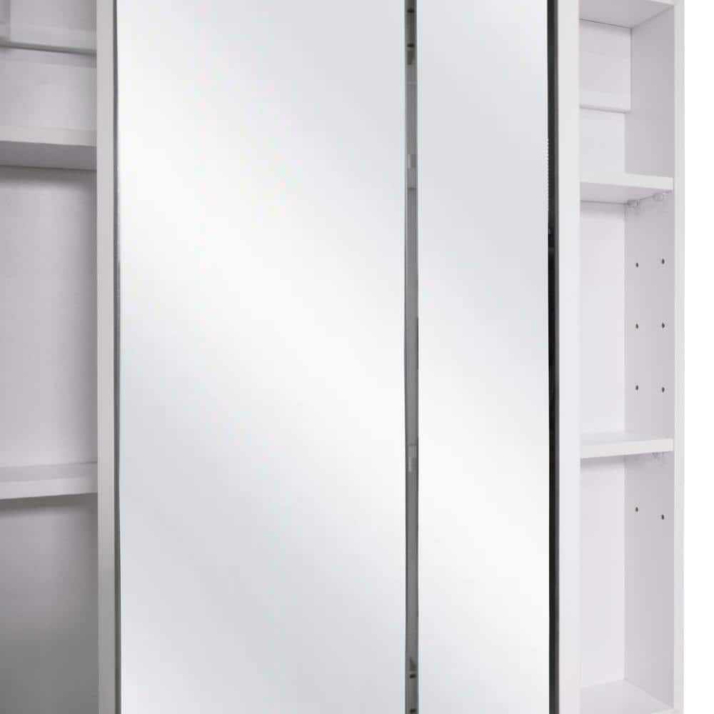 Design House Cyprus 36.3 in. x 30.1 in. Assembled Frameless Tri-View Recessed/Surface Mount Bathroom Medicine Cabinet with Mirrors