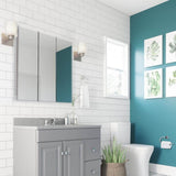 Design House Cyprus 36.3 in. x 30.1 in. Assembled Frameless Tri-View Recessed/Surface Mount Bathroom Medicine Cabinet with Mirrors
