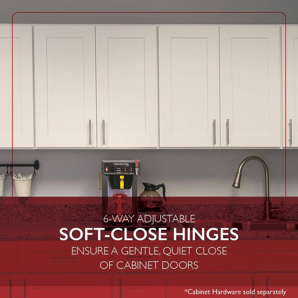 Design House Brookings Solid Wood Ready to Assemble Shaker 27 in. x 36 in. x 12 in. 2 Door Wall Kitchen Cabinet W2736 in White