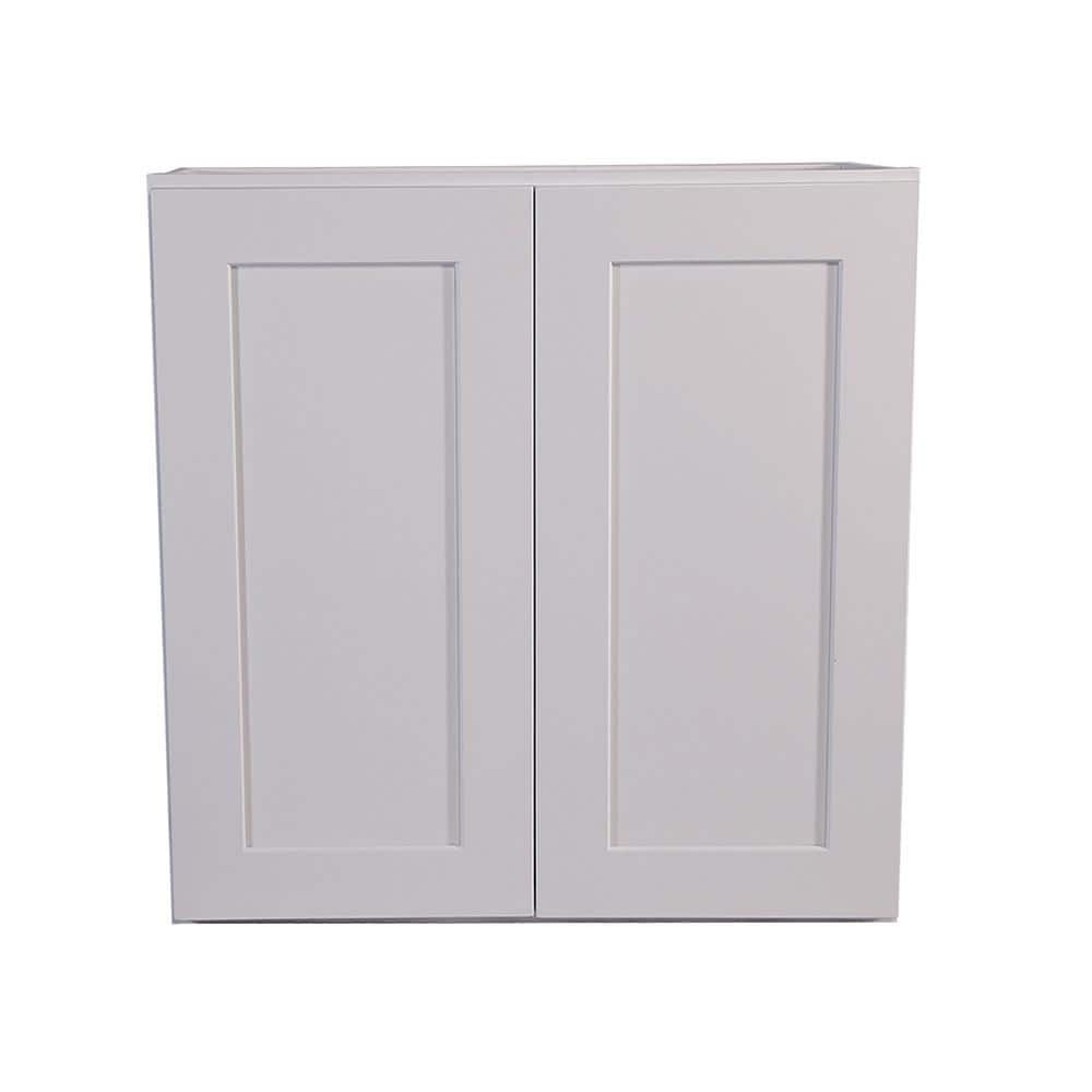 Design House Brookings Solid Wood Ready to Assemble Shaker 27 in. x 36 in. x 12 in. 2 Door Wall Kitchen Cabinet W2736 in White
