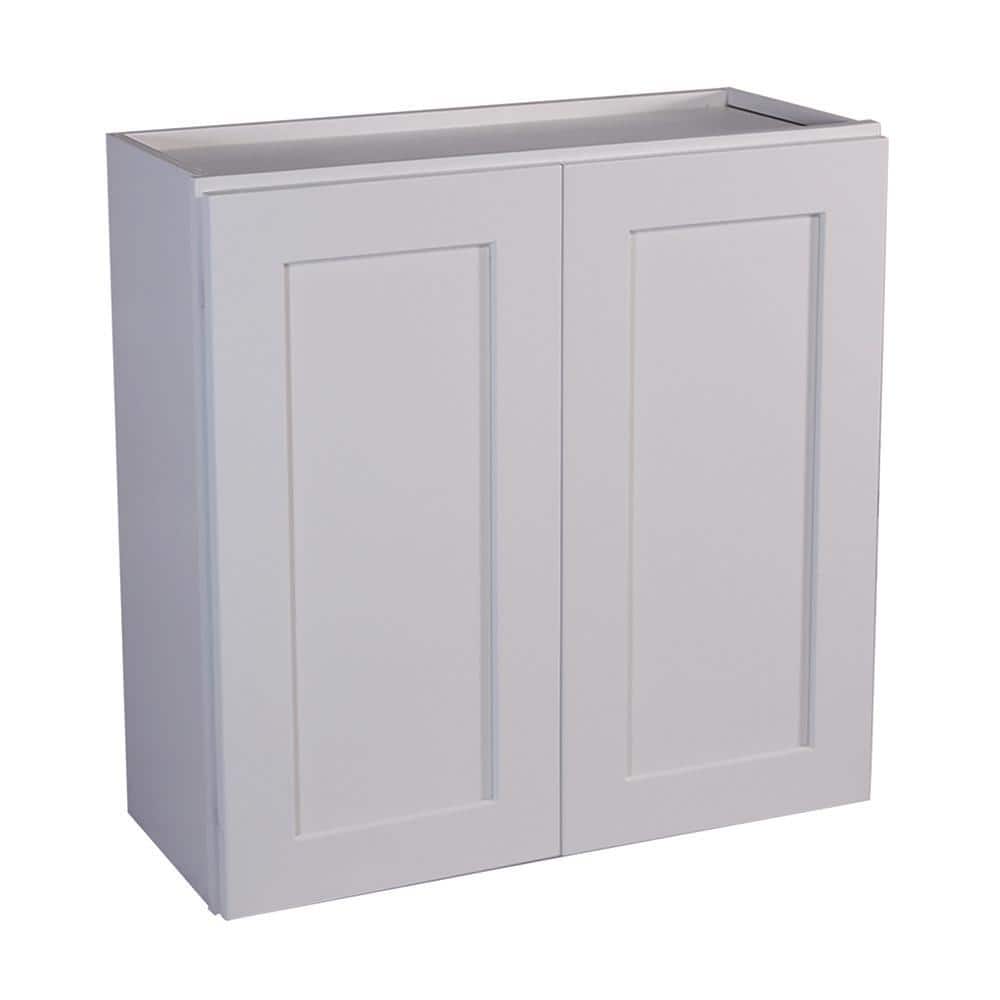 Design House Brookings Solid Wood Ready to Assemble Shaker 33 in. x 36 in. x 12 in. 2 Door Wall Kitchen Cabinet W3336 in White