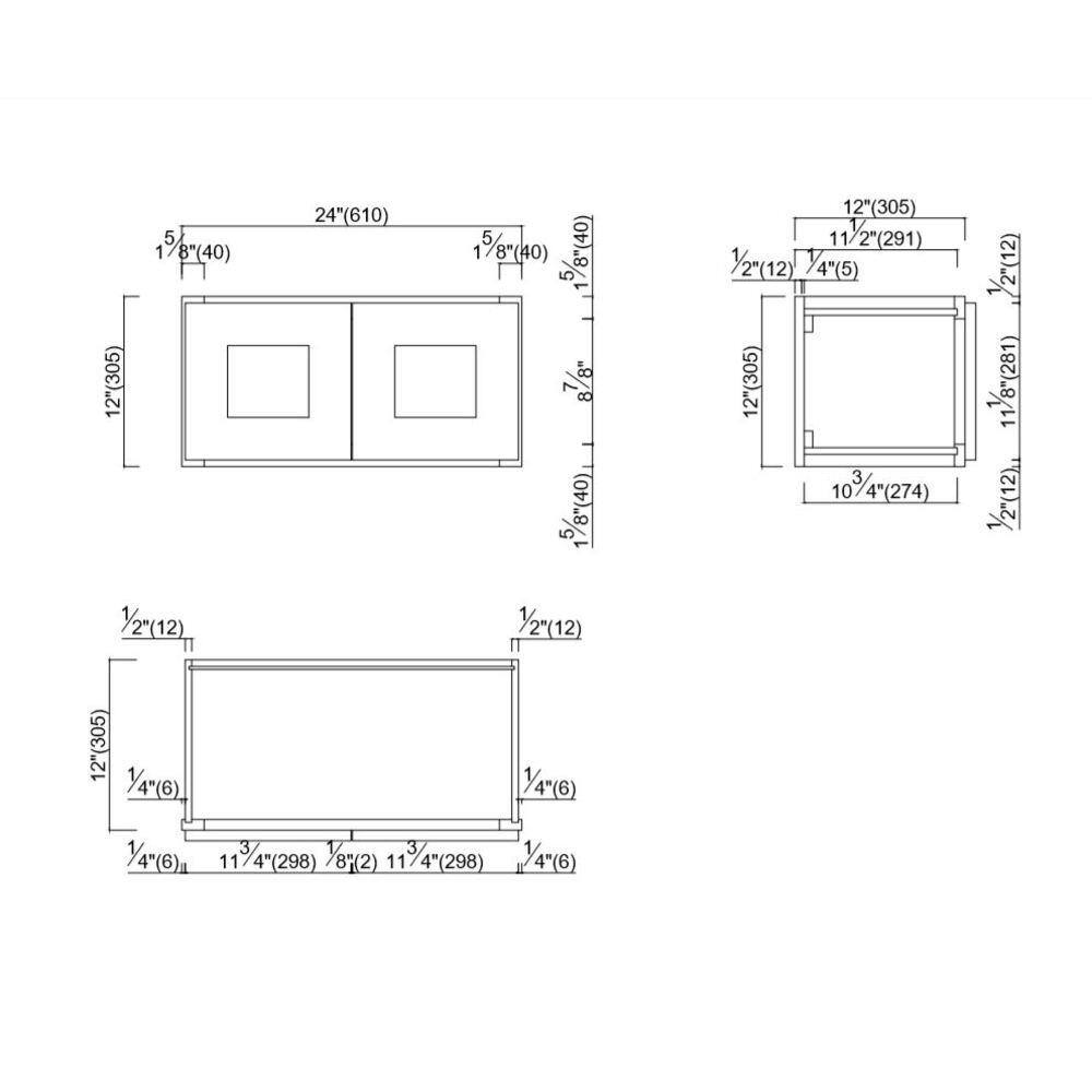 Design House Brookings Solid Wood Ready to Assemble Shaker 12 in. x 36 in. x 36 in. 2 Door Wall Kitchen Cabinet W2412 in White