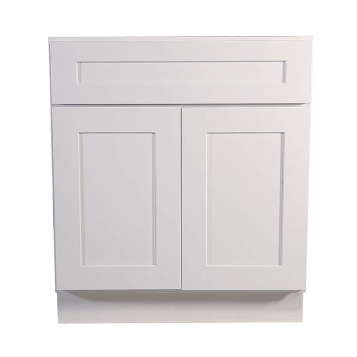 Design House Brookings Plywood Ready to Assemble Shaker 33x34.5x24 in. 2-Door 1-Drawer Base Kitchen Cabinet in White