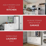 Design House Brookings Solid Wood Ready to Assemble Shaker 42x34.5x24 in. 2 Door 2 Drawer Base Kitchen Cabinet in White