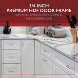 Design House Brookings Solid Wood Ready to Assemble Shaker 42x34.5x24 in. 2 Door 2 Drawer Base Kitchen Cabinet in White