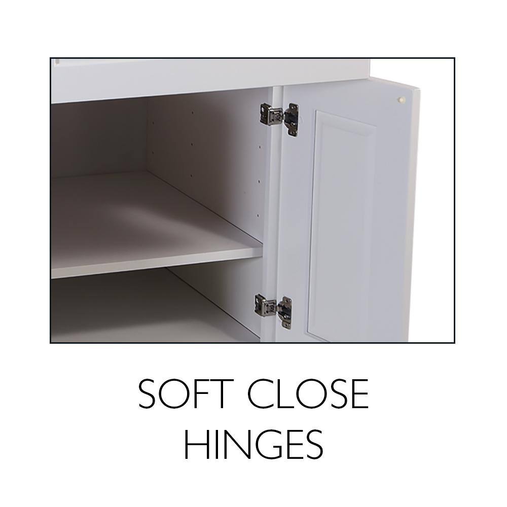 Design House Brookings Plywood Ready to Assemble Shaker 33x34.5x24 in. 2-Door Base Kitchen Cabinet Sink in White