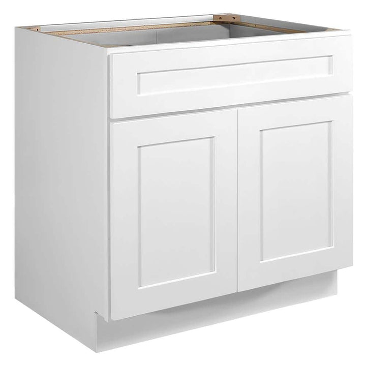 Design House Brookings Plywood Ready to Assemble Shaker 33x34.5x24 in. 2-Door Base Kitchen Cabinet Sink in White
