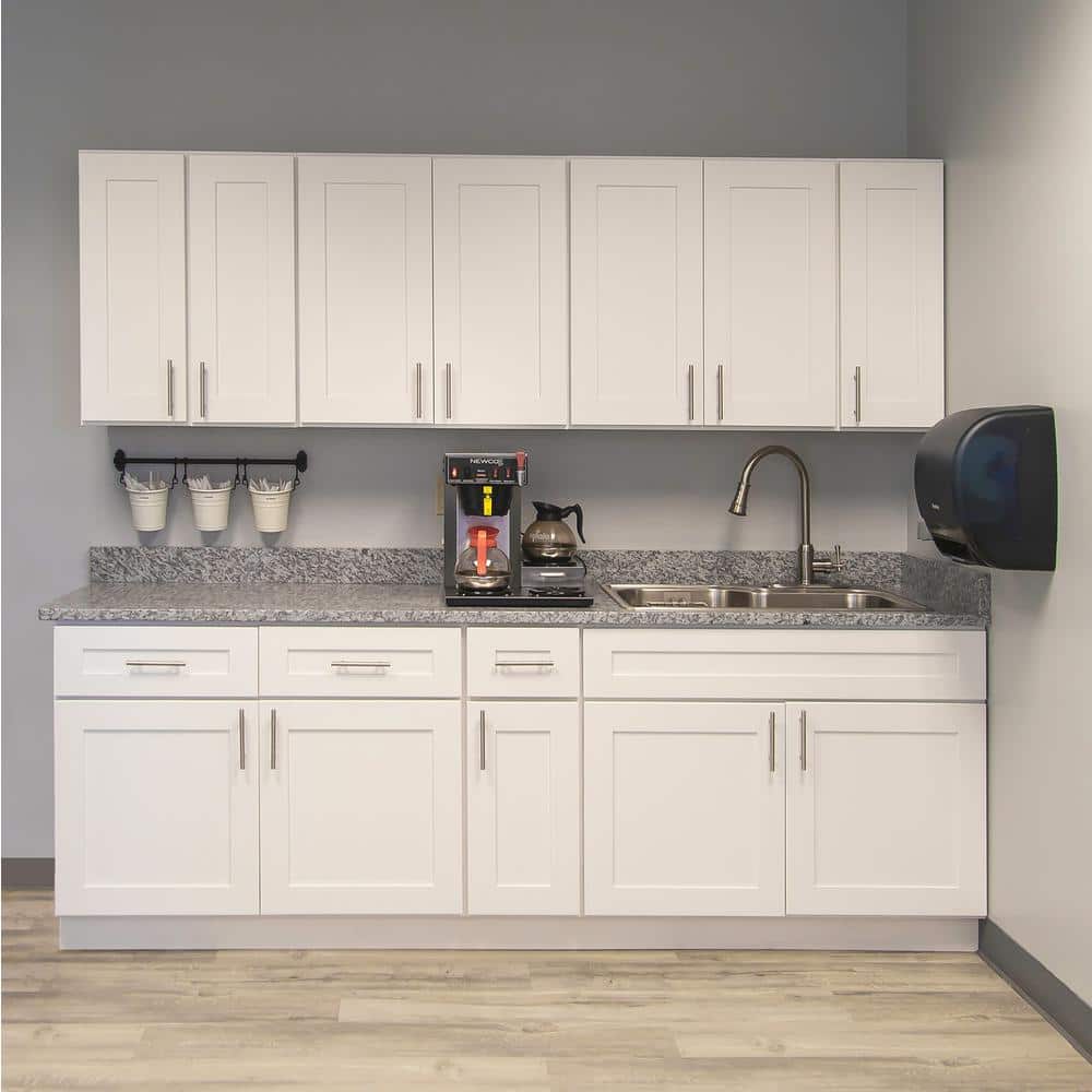 Design House Brookings Solid Wood Ready to Assemble Shaker 48 in. x 34.5 in. x 24 in. 2 Door Base Kitchen Cabinet Sink SB48 in White