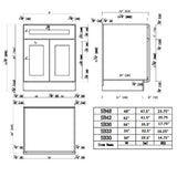 Design House Brookings Solid Wood Ready to Assemble Shaker 48 in. x 34.5 in. x 24 in. 2 Door Base Kitchen Cabinet Sink SB48 in White