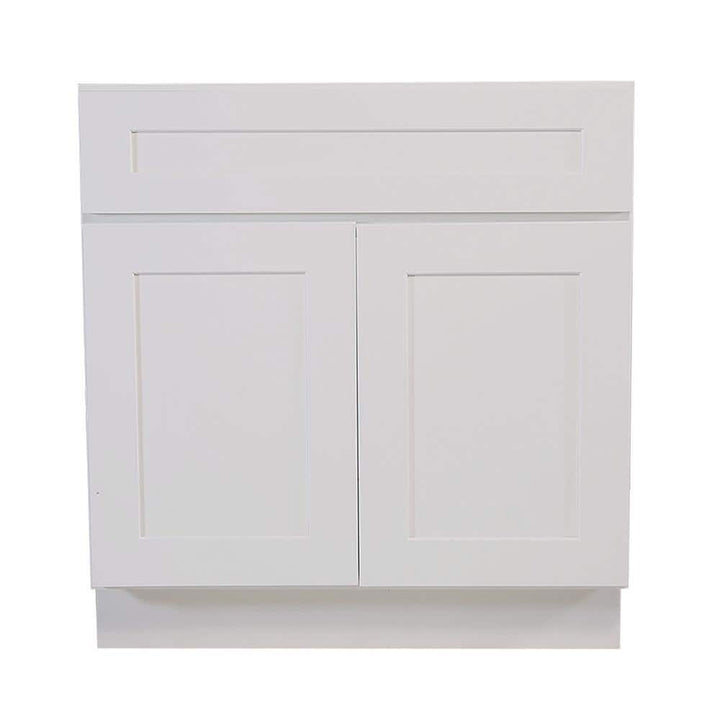 Design House Brookings Solid Wood Ready to Assemble Shaker 48 in. x 34.5 in. x 24 in. 2 Door Base Kitchen Cabinet Sink SB48 in White