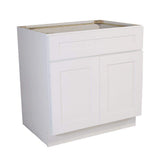 Design House Brookings Solid Wood Ready to Assemble Shaker 48 in. x 34.5 in. x 24 in. 2 Door Base Kitchen Cabinet Sink SB48 in White