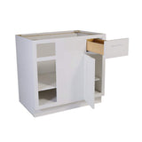 Design House Brookings Solid Wood Ready to Assemble Shaker 36in. x 34.5in. x 24in. 1 Door 1Drawer Blind Base Kitchen Cabinet in White