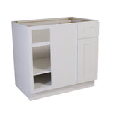 Design House Brookings Solid Wood Ready to Assemble Shaker 36in. x 34.5in. x 24in. 1 Door 1Drawer Blind Base Kitchen Cabinet in White