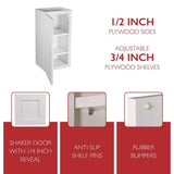 Design House Brookings Plywood Ready to Assemble Shaker 18x24x12 in. 1-Door Wall Kitchen Cabinet in White