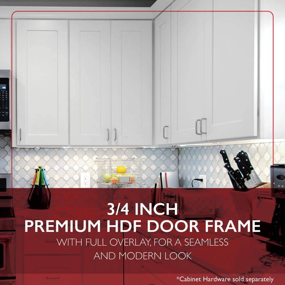 Design House Brookings Plywood Ready to Assemble Shaker 18x24x12 in. 1-Door Wall Kitchen Cabinet in White