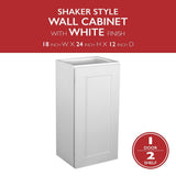 Design House Brookings Plywood Ready to Assemble Shaker 18x24x12 in. 1-Door Wall Kitchen Cabinet in White