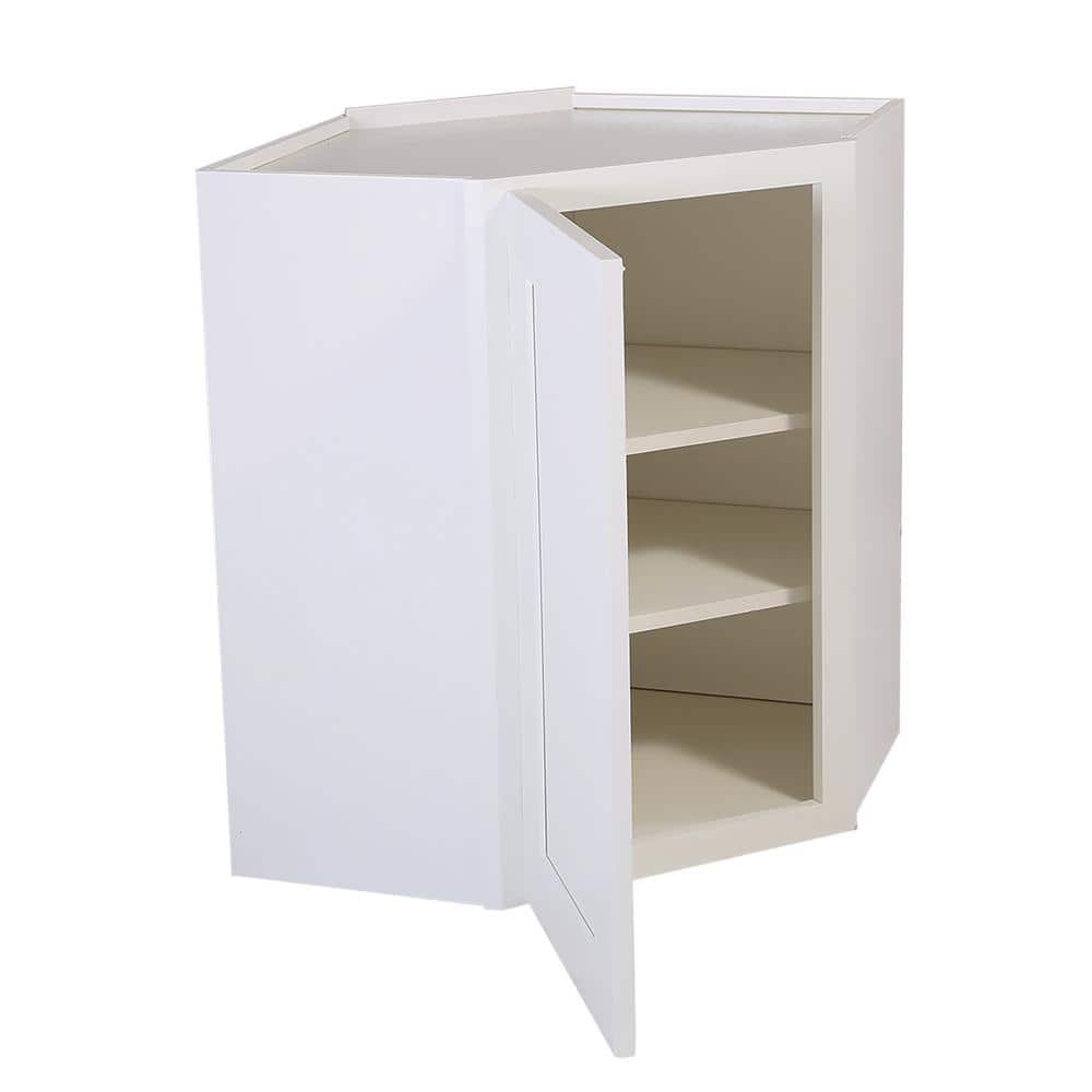Design House Brookings Plywood Ready to Assemble Shaker 24x30x12 in. 1-Door Wall Corner Kitchen Cabinet in White