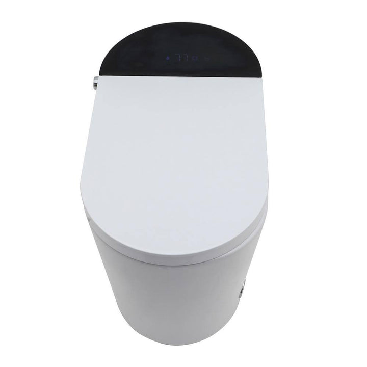 Dimakai Elongated Heated Seat Bidet Toilet with Foot Sensor Flush, 1.28 GPF, LED Display