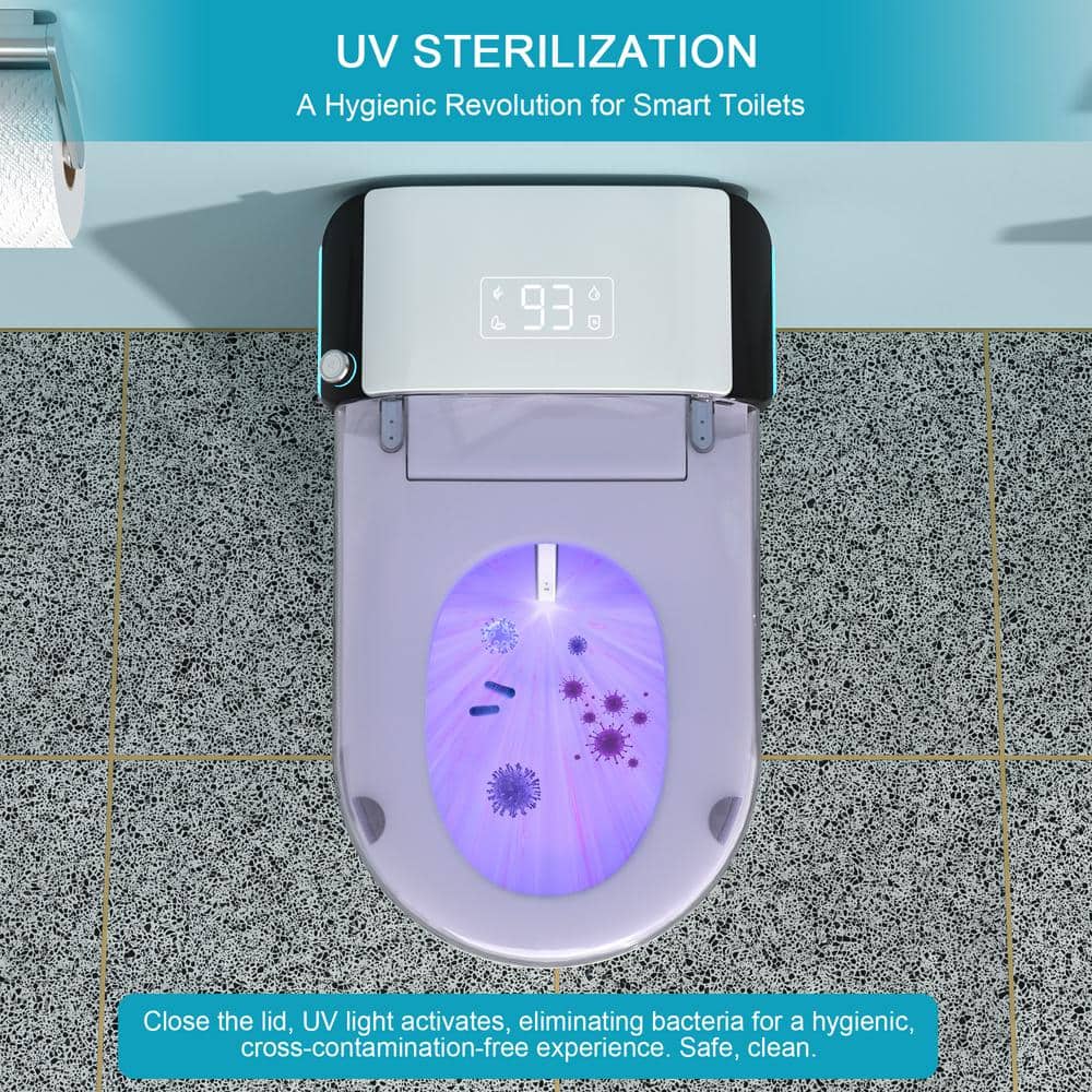 Dimakai Elongated Heated Seat Bidet Toilet with Foot Sensor Flush and LED Display