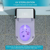 Dimakai Elongated Heated Seat Bidet Toilet with Foot Sensor Flush and LED Display