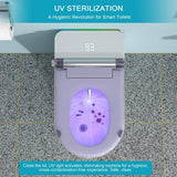 Dimakai Elongated Heated Seat Bidet Toilet with Foot Sensor Flush