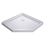 DreamLine SlimLine 36 in. x 36 in. Neo-Angle Shower Base in White with Back Walls