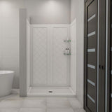 DreamLine SlimLine 48 in. x 32 in. Single Threshold Shower Base in White with Shower Backwalls