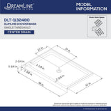 DreamLine SlimLine 48 in. x 32 in. Single Threshold Shower Base in White with Shower Backwalls