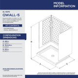 DreamLine SlimLine 48 in. x 32 in. Single Threshold Shower Base in White with Shower Backwalls