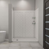 DreamLine SlimLine 30 in. x 60 in. Single Threshold Shower Base with Back Walls, White, Left-Hand Drain