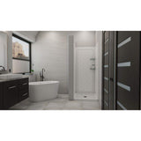 DreamLine SlimLine 32 in. x 32 in. Single Threshold Shower Kit Base with Back Walls, White, Center Drain