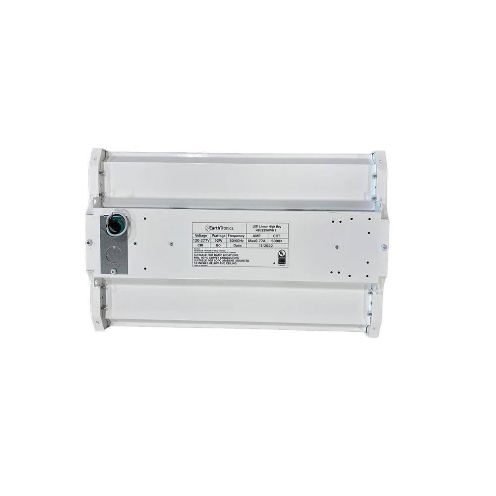 EarthTronics 1.3 ft. 92-Watt Equivalent Integrated LED Dimmable Premium Series White High Bay Light 13800 Lumens, 5000K