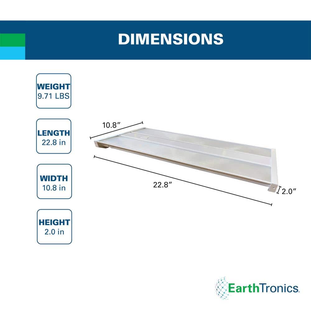 EarthTronics 1.9 ft. 185-Watt Equivalent Integrated LED Dimmable Premium Series White High Bay Light 27750 Lumens, 5000K