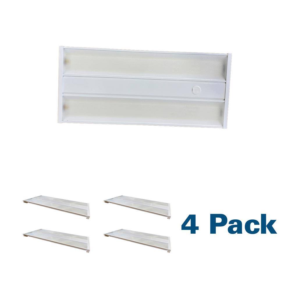 EarthTronics 1.9 ft. 185-Watt Equivalent Integrated LED Dimmable Premium Series White High Bay Light 27750 Lumens, 5000K (4-Pack)