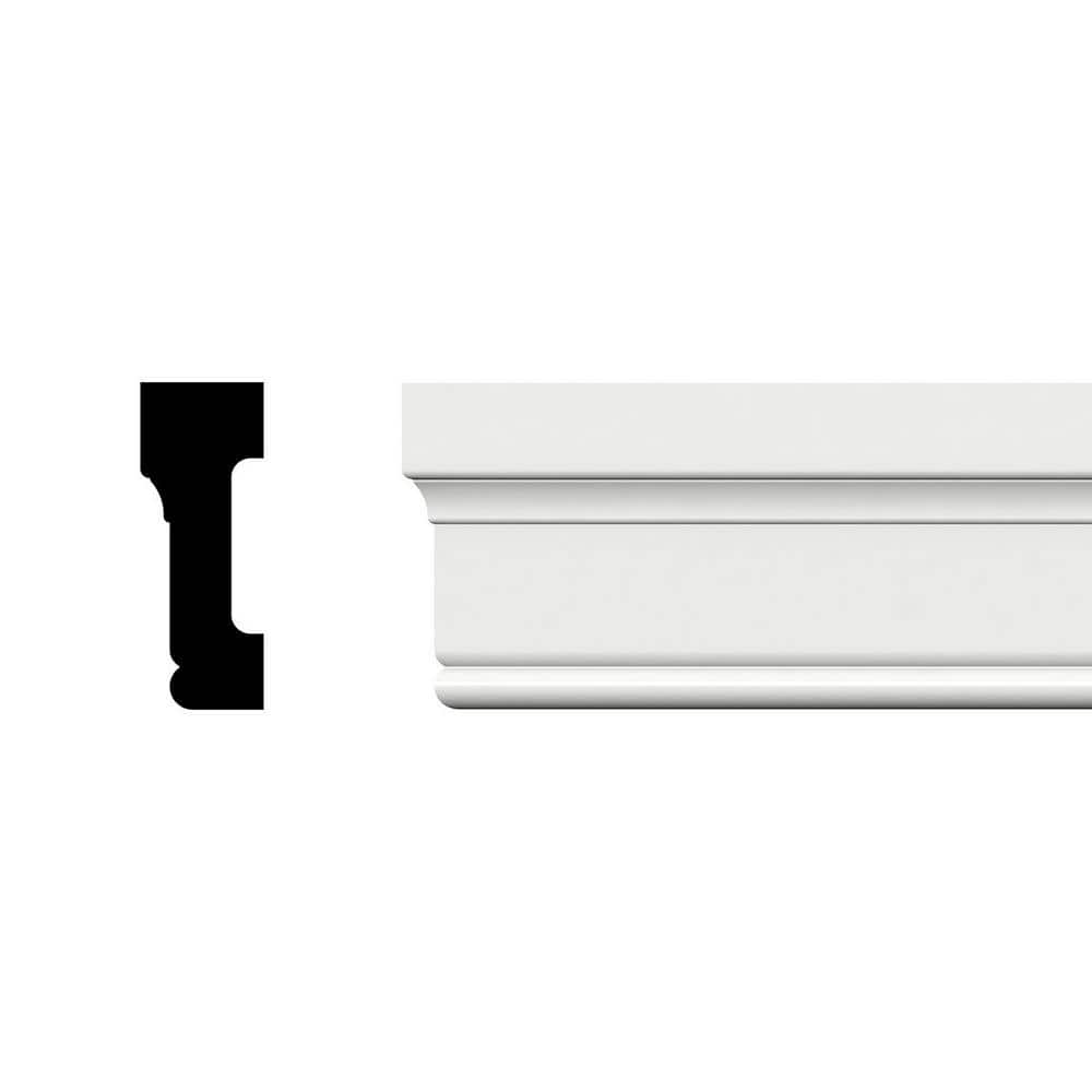 Ekena Millwork 3-1/4 in. x 1-1/4 in. x 96 in. Williamsburg Casing Moulding, PVC (8-Pack)