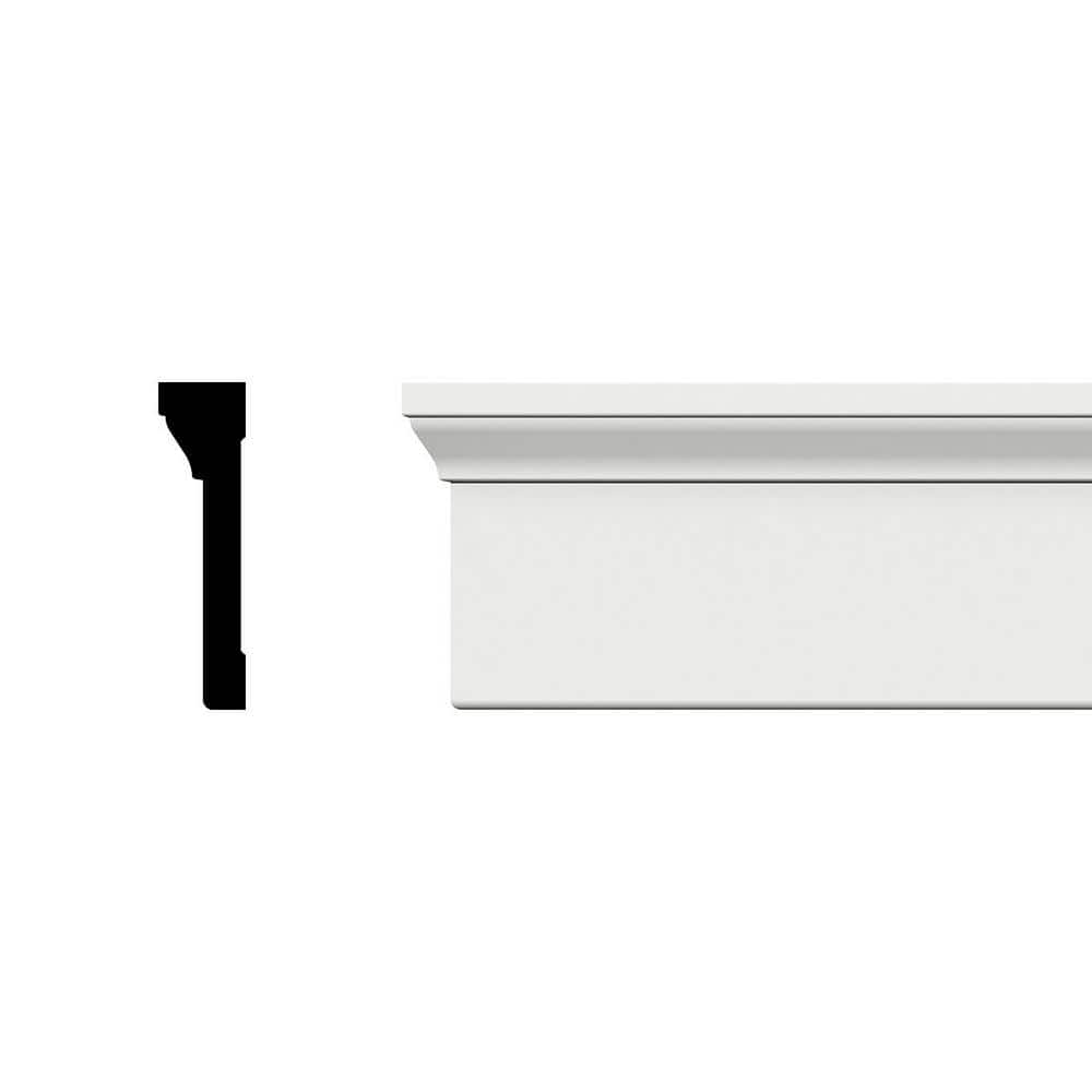 Ekena Millwork 4-1/2 in. x 1-1/4 in. x 96 in. Back Band Casing Moulding, PVC (12-Pack)