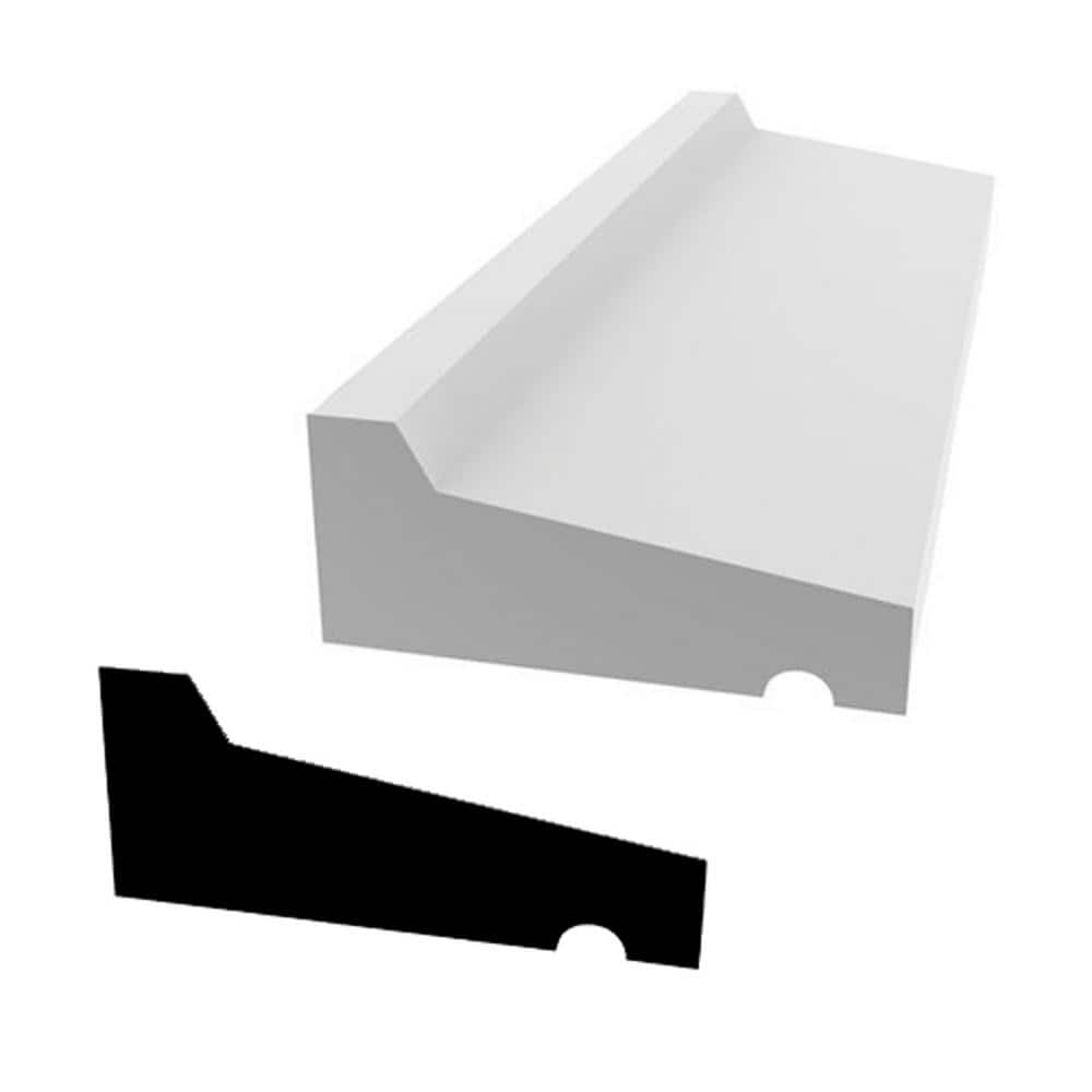 Ekena Millwork 2 in. x 5/8 in. x 96 in. Drip Cap Moulding, PVC (12-Pack)