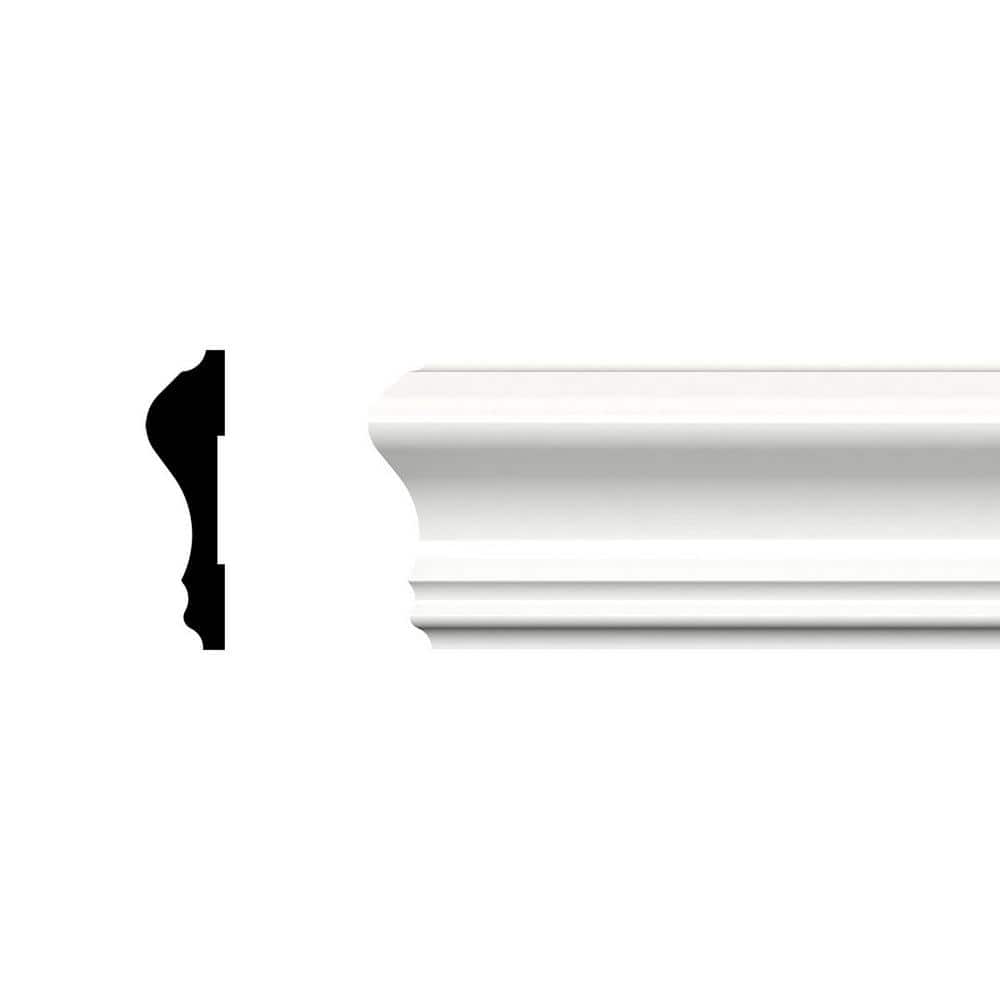 Ekena Millwork 2-5/8 in. x 3/4 in. x 96 in. Chair Rail Moulding, PVC (12-Pack)