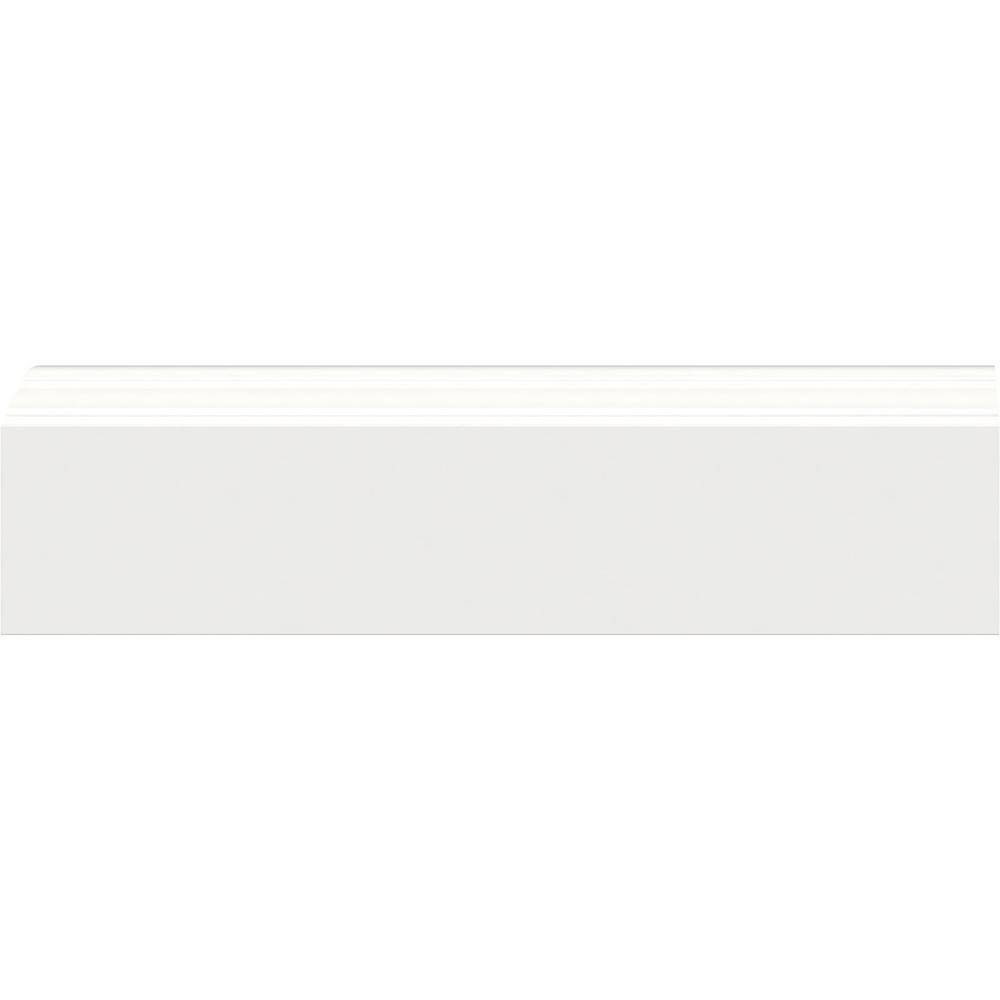 Ekena Millwork 3-1/4 in. x 1/2 in. x 96 in. Base Moulding, PVC (8-Pack)