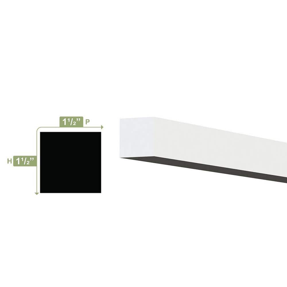 Ekena Millwork 1-1/2 in. x 1-1/2 in. x 96 in. Square Moulding, PVC (2-Pack)