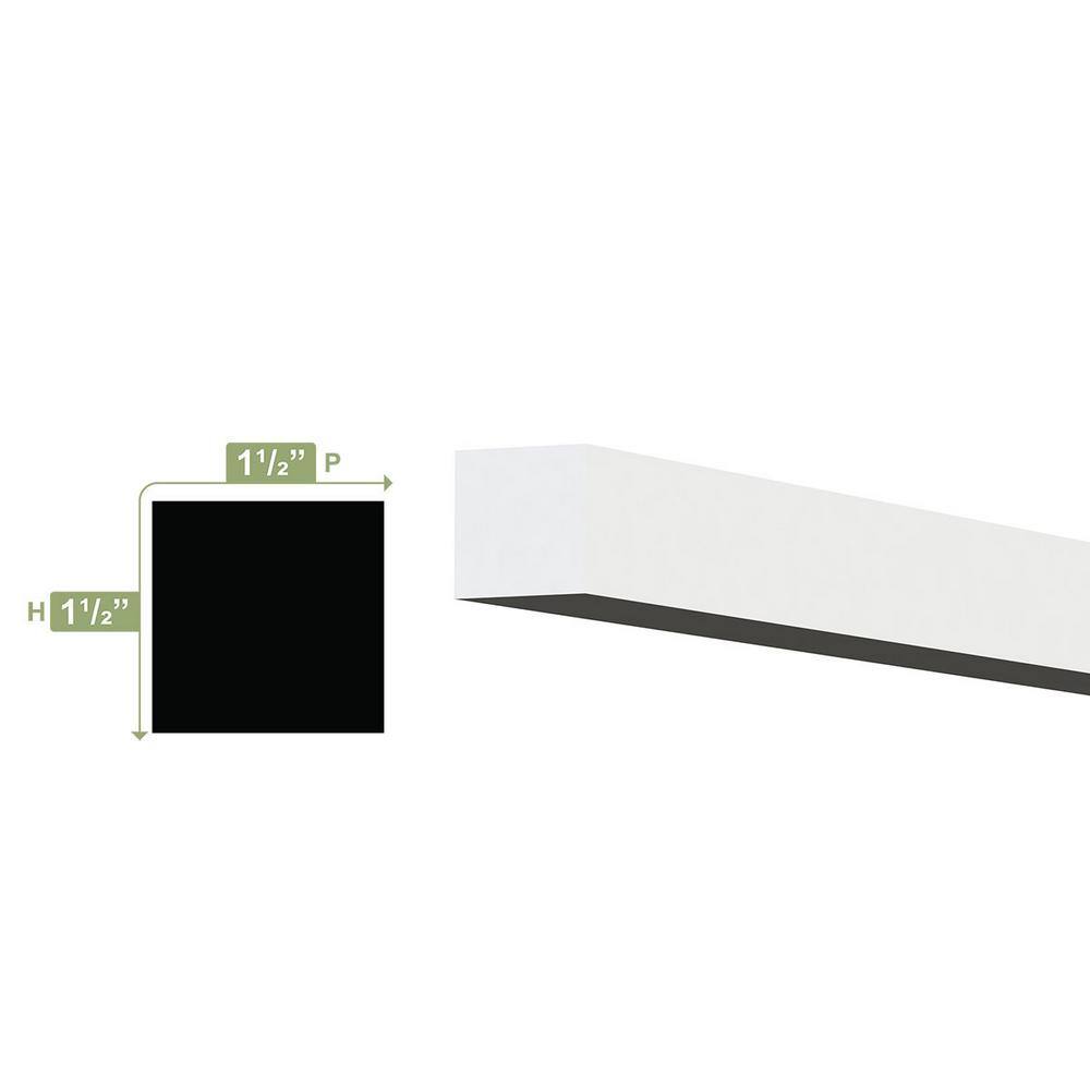 Ekena Millwork 1-1/2 in. x 1-1/2 in. x 96 in. Square Moulding, PVC (8-Pack)
