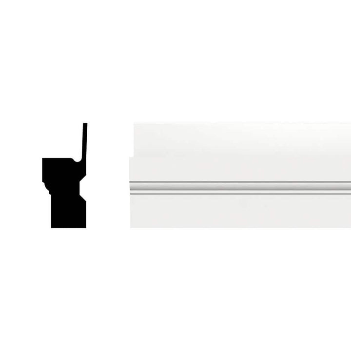 Ekena Millwork 3 in. x 1-1/4 in. x 96 in. Nail Fin Brick Mould, PVC