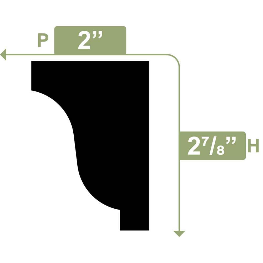 Ekena Millwork 2-7/8 in. x 2 in.P x 96 in. Moulding, PVC (6-Pack)