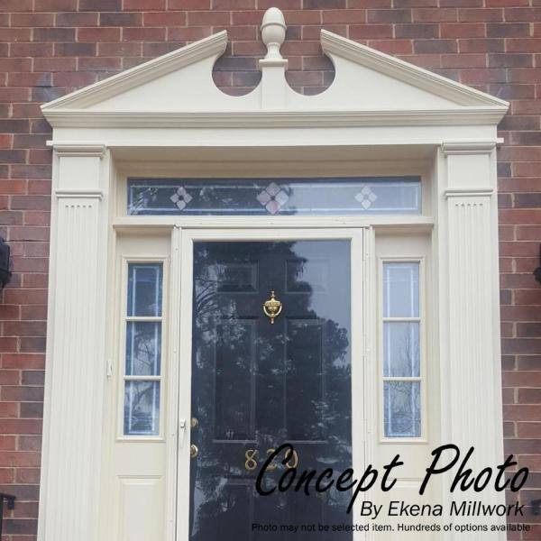 Ekena Millwork 36 in. x 2 in. x 18 in. Half Round Sunburst Pediment