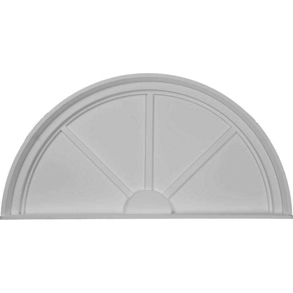 Ekena Millwork 36 in. x 1 1/8 in. x 18 in. Half Round Spoked Pediment