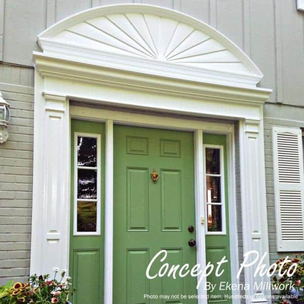 Ekena Millwork 40 in. x 2 in. x 20 in. Half Round Sunburst Pediment